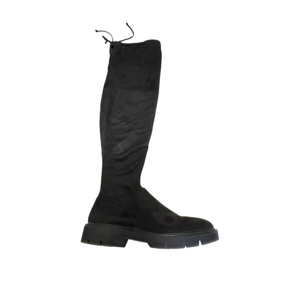 a new day. Women High Suede Black boots with Serrated Sole Size 8.5 - Picture 4 of 12